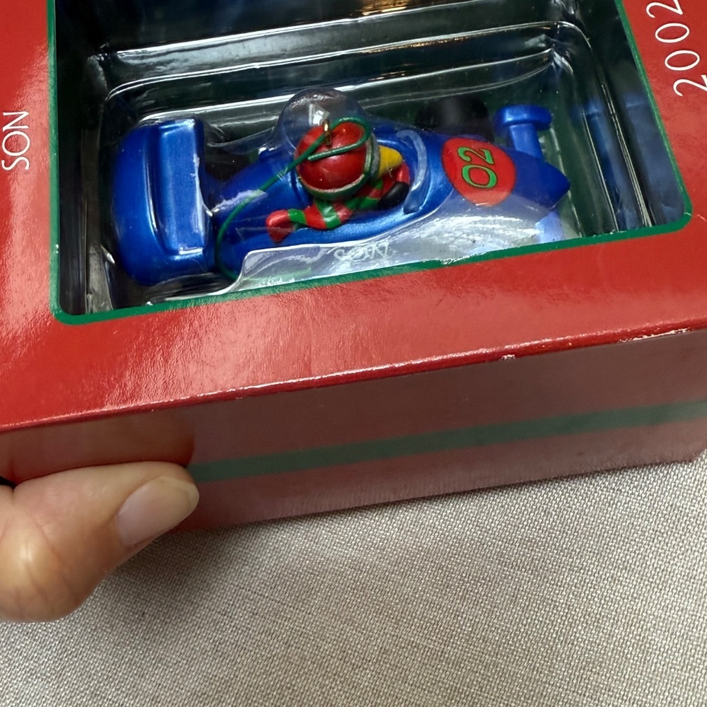 American Greetings Son Dated 2002 Racecar Christmas Holiday Ornament - Picture 2 of 7